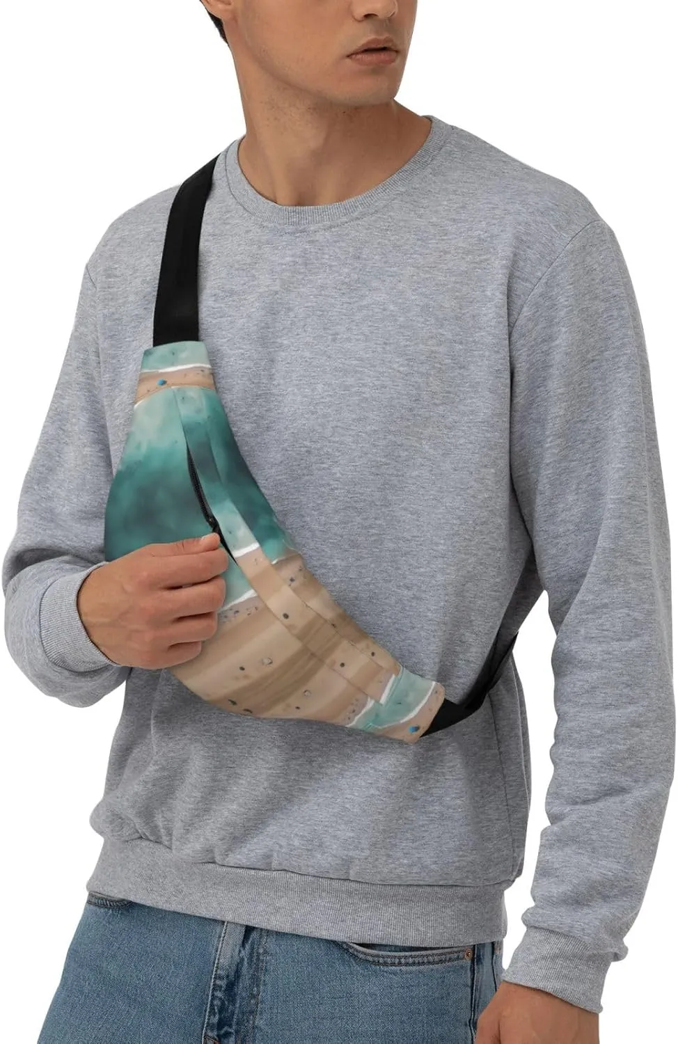 Aerial view of the beach Fashion Crossbody Appearance High capacity outdoor with Adjustable Comfortable Work Leisure Versatile