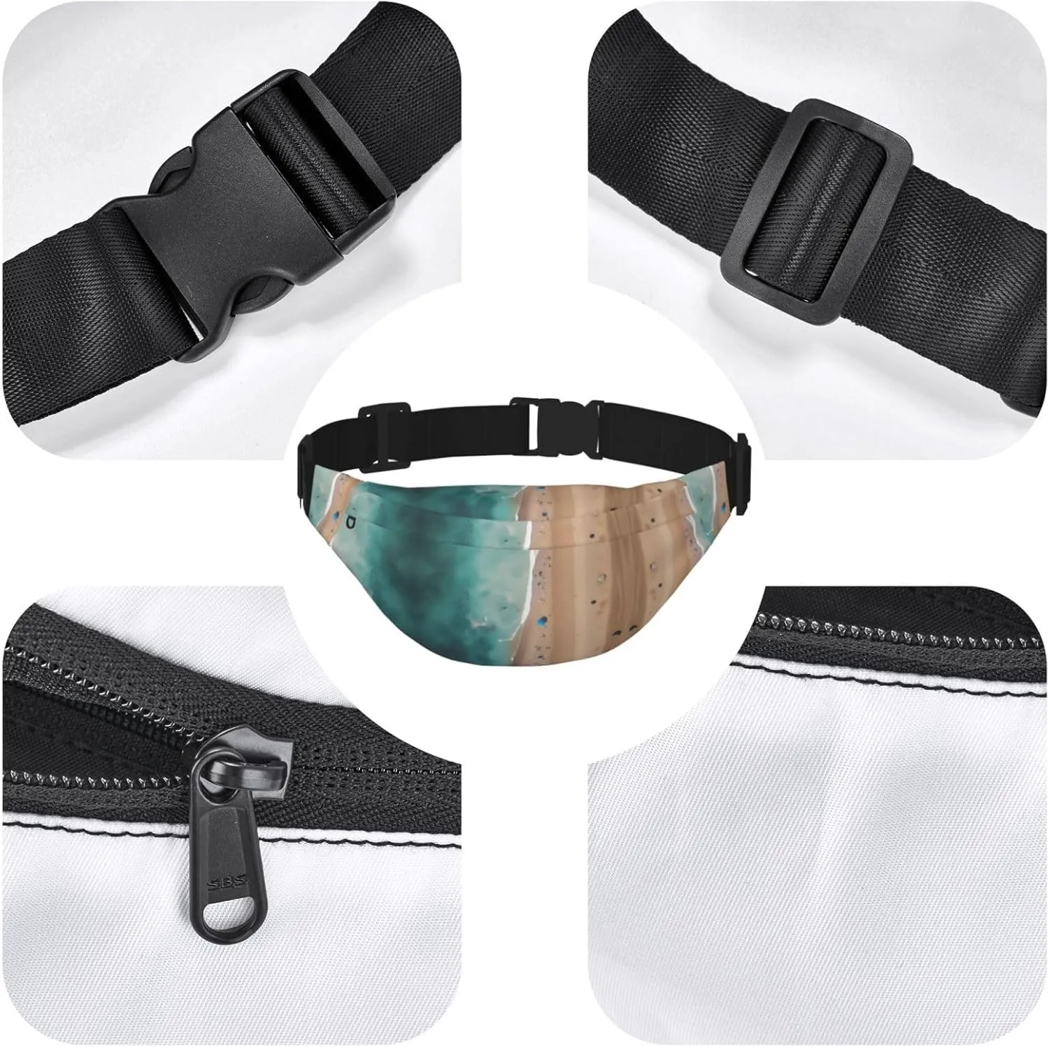 Aerial view of the beach Fashion Crossbody Appearance High capacity outdoor with Adjustable Comfortable Work Leisure Versatile