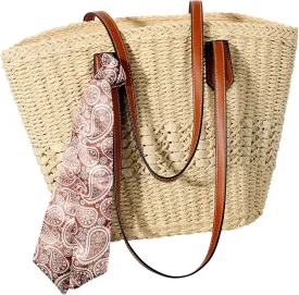 Beach Bags for Women, Summer Straw Bag, Woven Straw Beach Tote Bag Shoulder Handbags