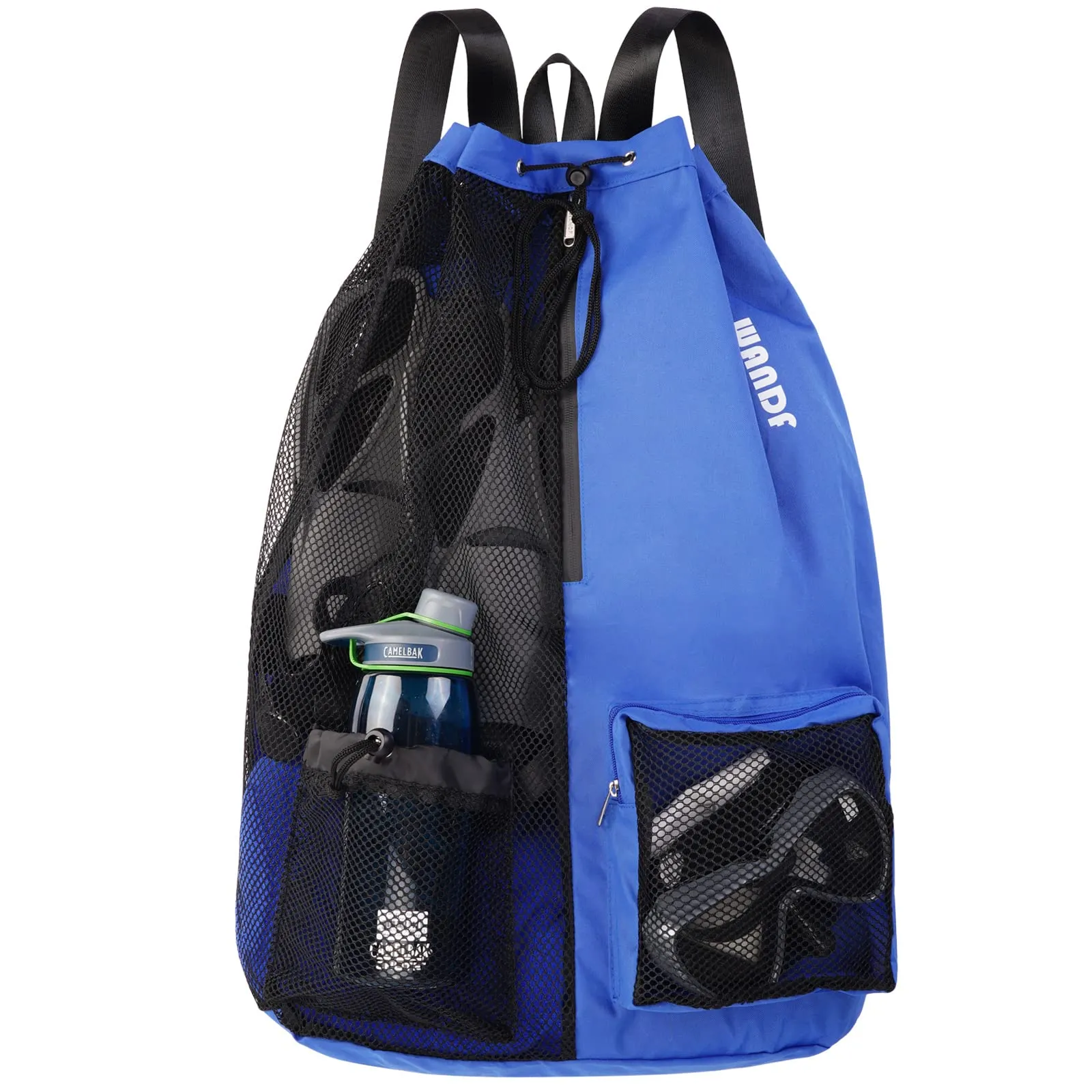 Beach Mesh Drawstring Backpack with Wet Pocket
