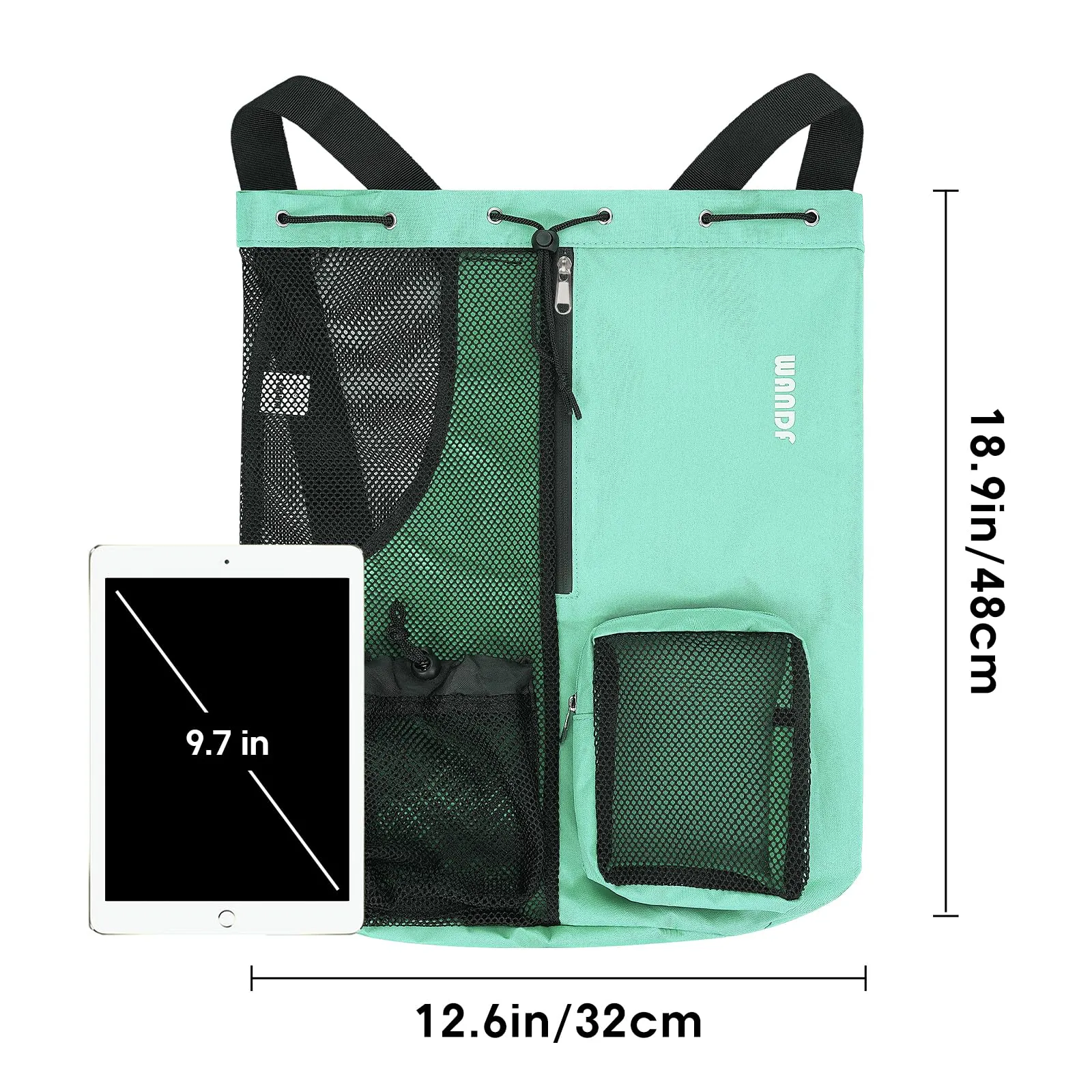 Beach Mesh Drawstring Backpack with Wet Pocket