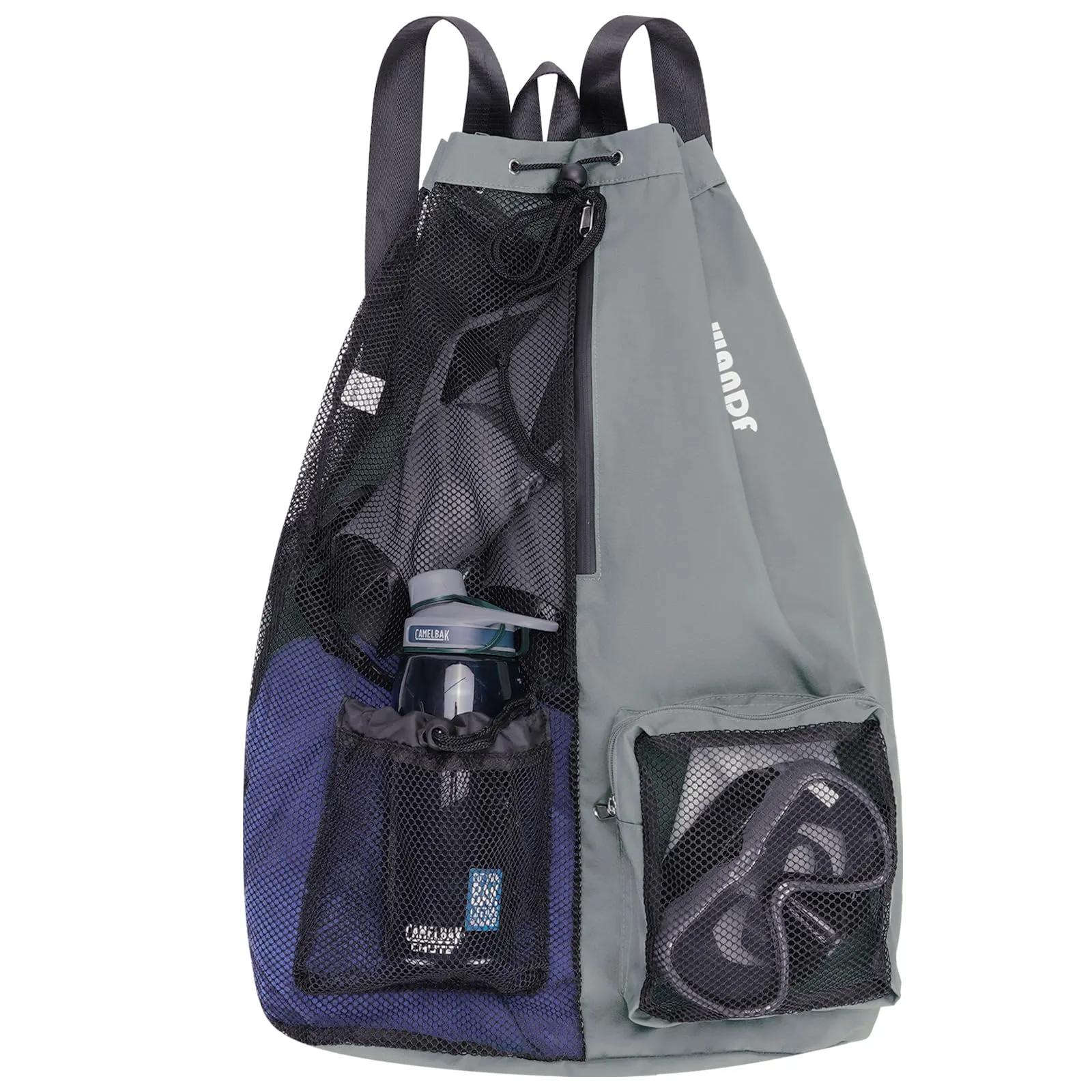 Beach Mesh Drawstring Backpack with Wet Pocket