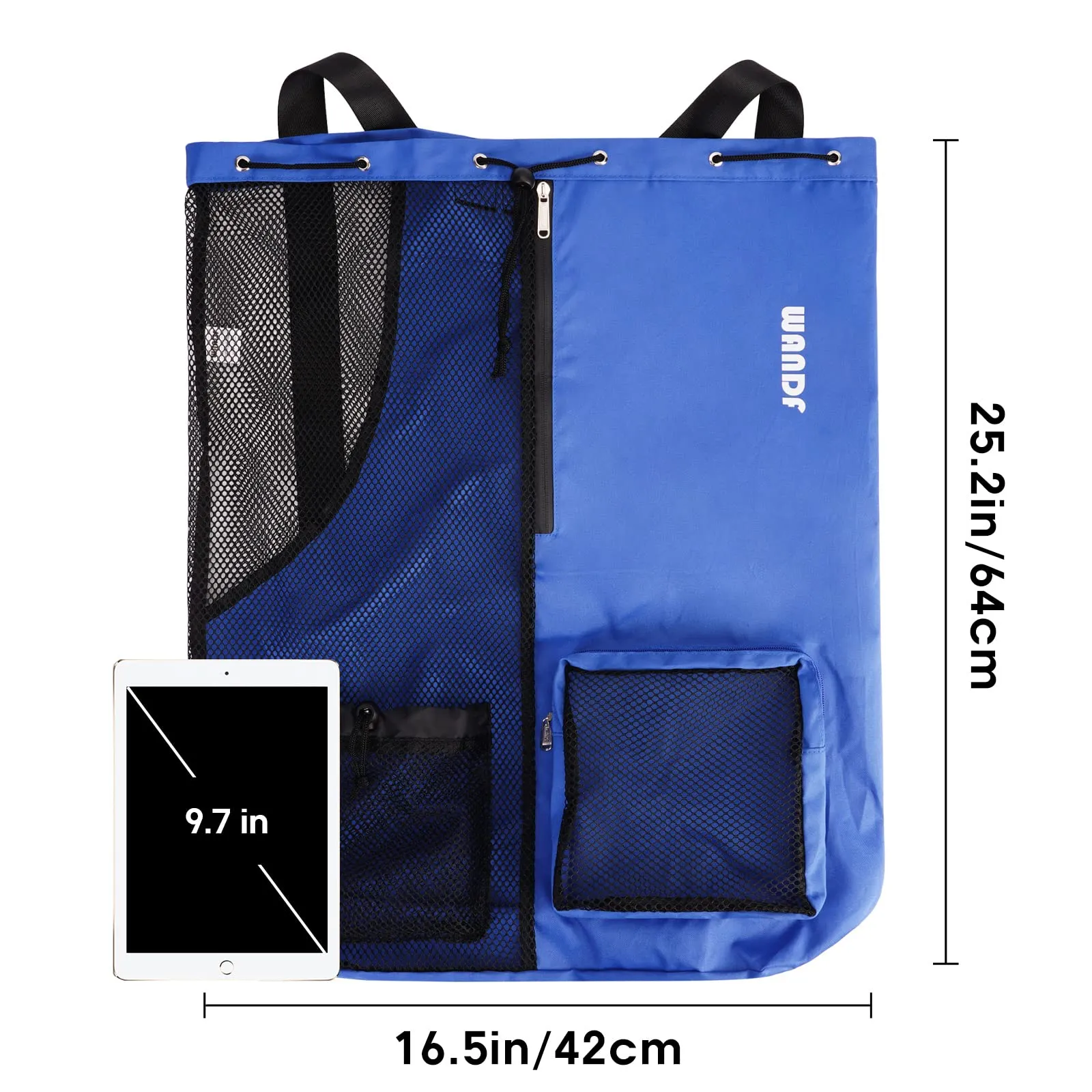 Beach Mesh Drawstring Backpack with Wet Pocket