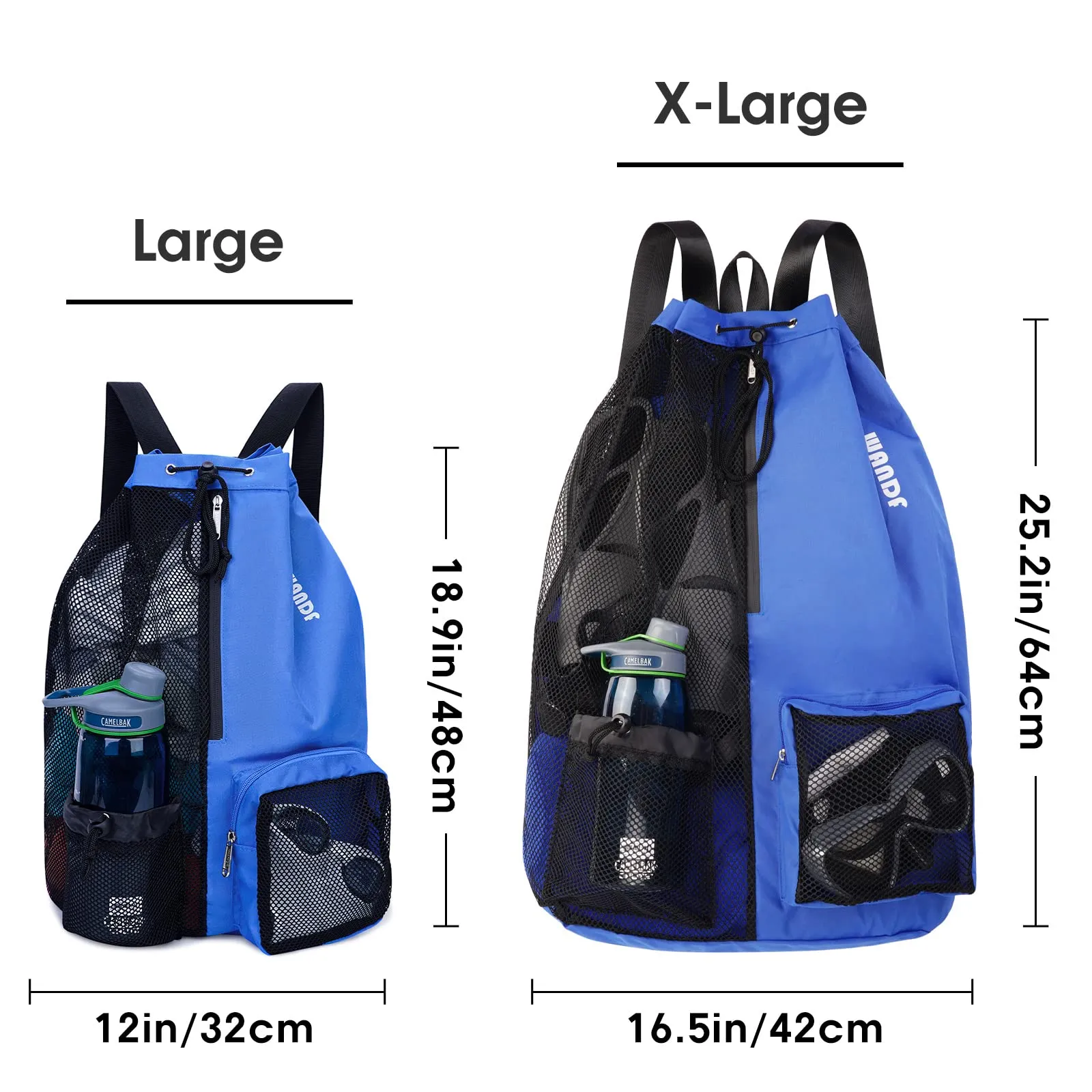 Beach Mesh Drawstring Backpack with Wet Pocket