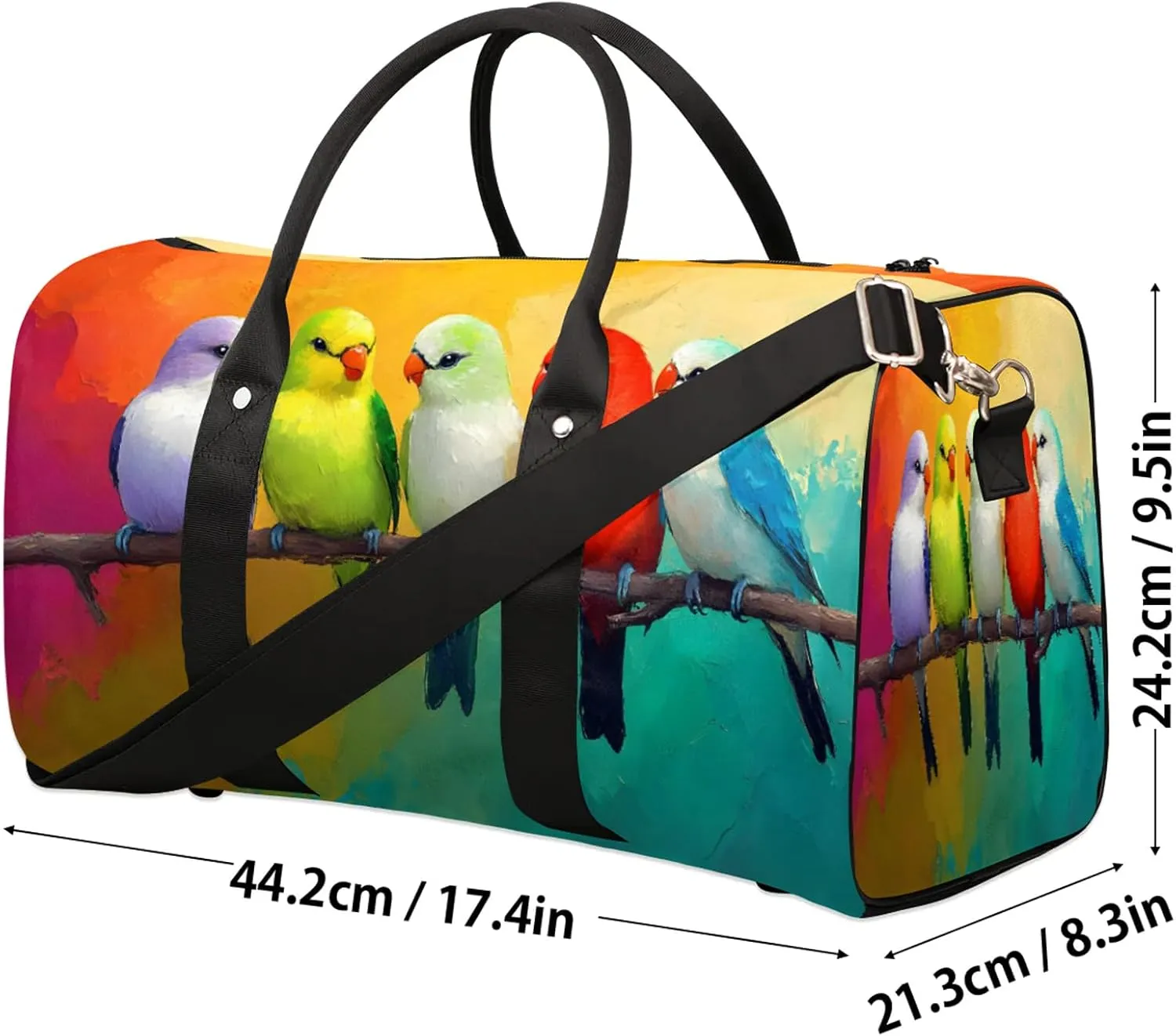 Birds Duffle Bag for Travel, Overnight Weekend Gym Carry On Luggage Bag, Animal Travel Duffel Bag for Men Women