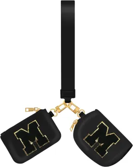 Birthday Gifts for Girls, Teen Girl Gifts Trendy Stuff,Initial Wristlet Wallets for Women, dual Pouch Wristlet Cute Stuff for Girls Women Teen Gift mini coin purse (M, Black)