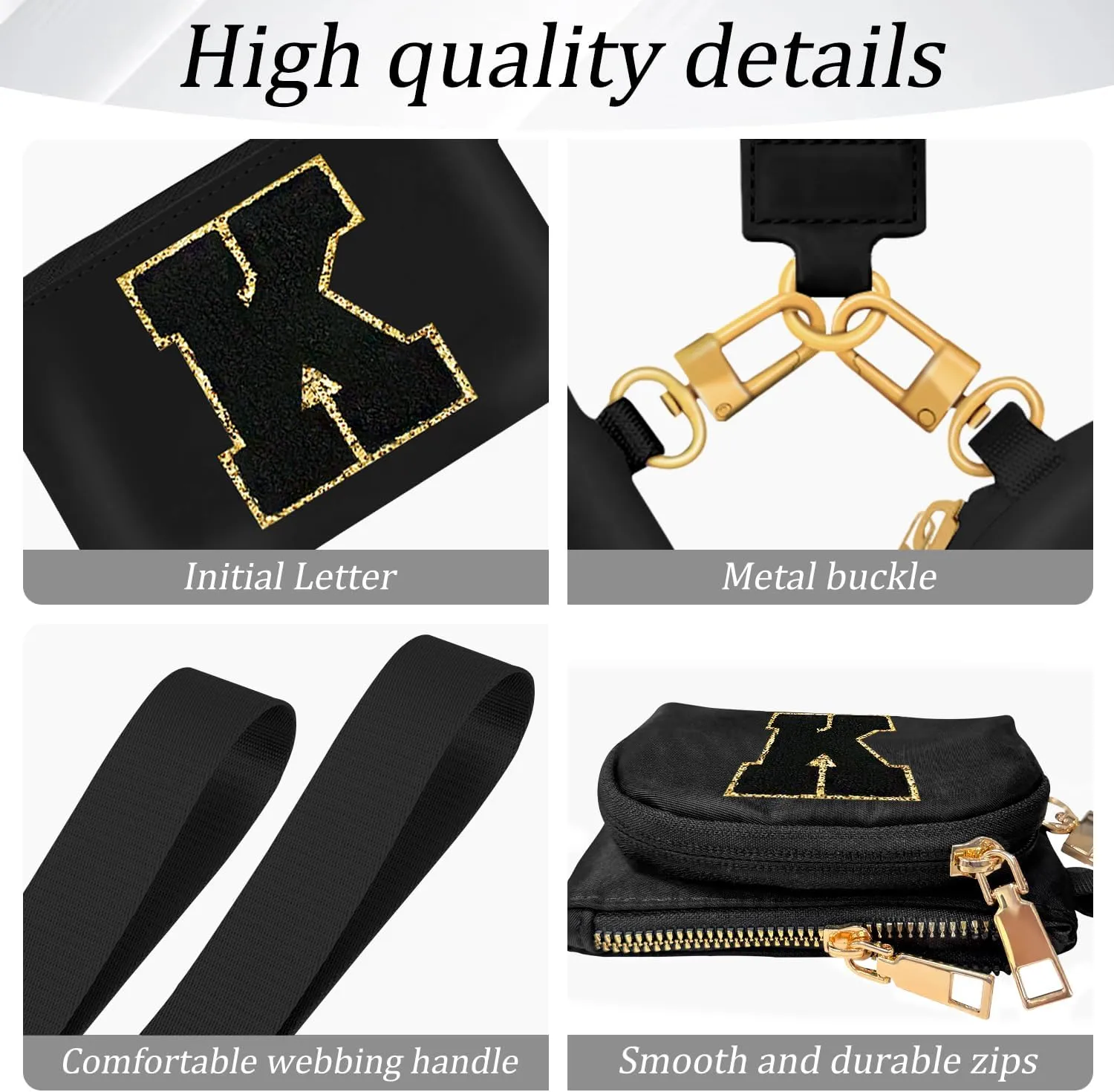 Birthday Gifts for Girls, Teen Girl Gifts Trendy Stuff,Initial Wristlet Wallets for Women, dual Pouch Wristlet Cute Stuff for Girls Women Teen Gift mini coin purse (M, Black)