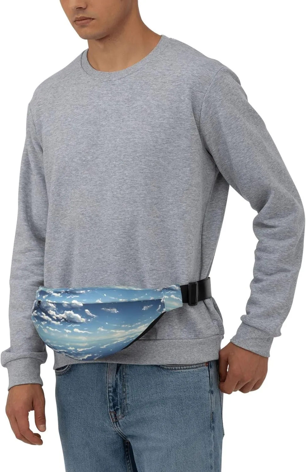 Blue sky and white clouds Fashion Crossbody Appearance High capacity outdoor with Adjustable Comfortable Work Leisure Versatile, RXZER23