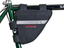 Bushwhacker Ketchum Black Bicycle Frame Bag with Reflective Trim  Cycling Triangle Pack for Under Seat and Top Tube  Front and Rear Accessories Bike Storage