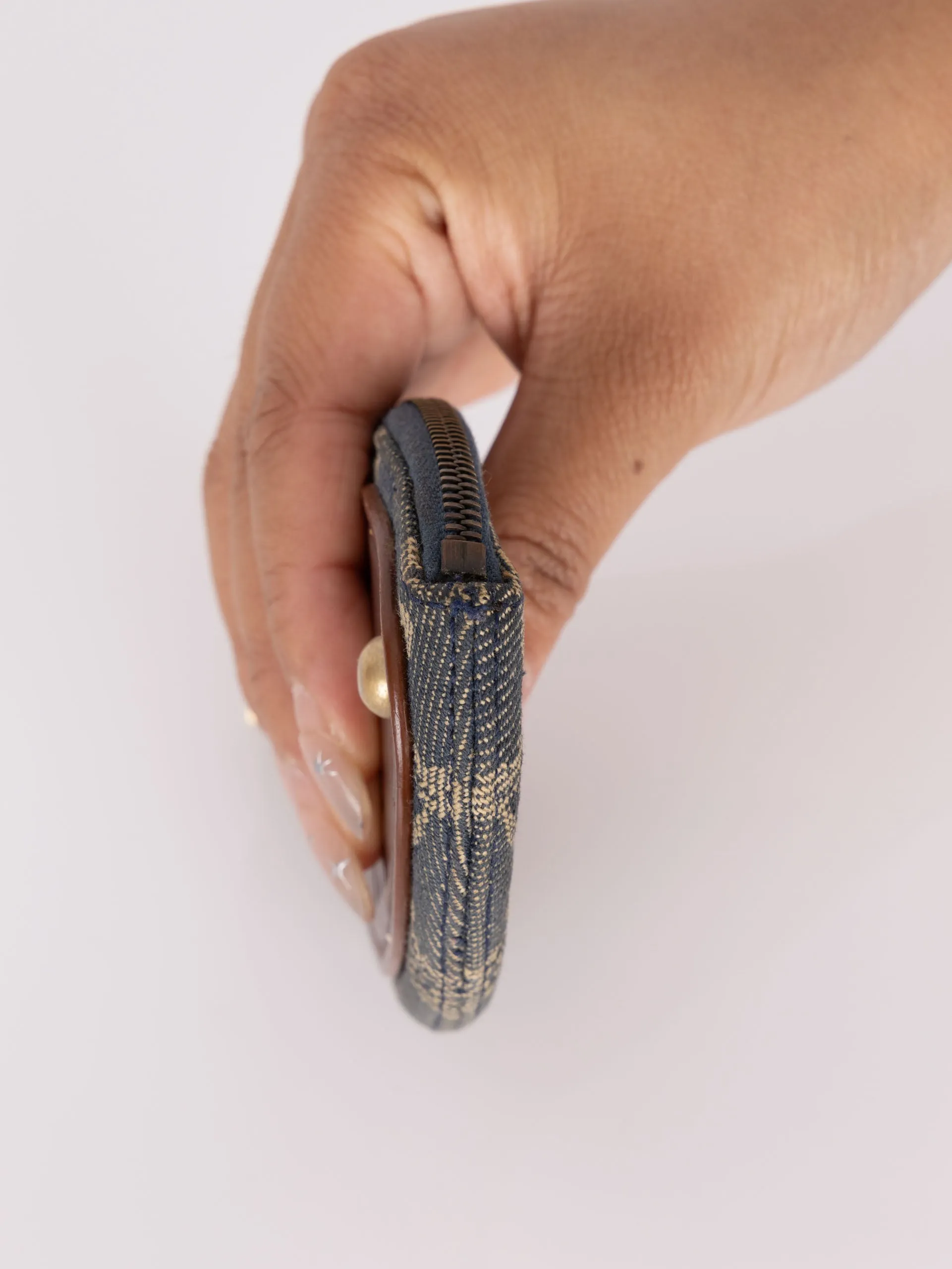 Celine Triomphe Denim Key Pouch