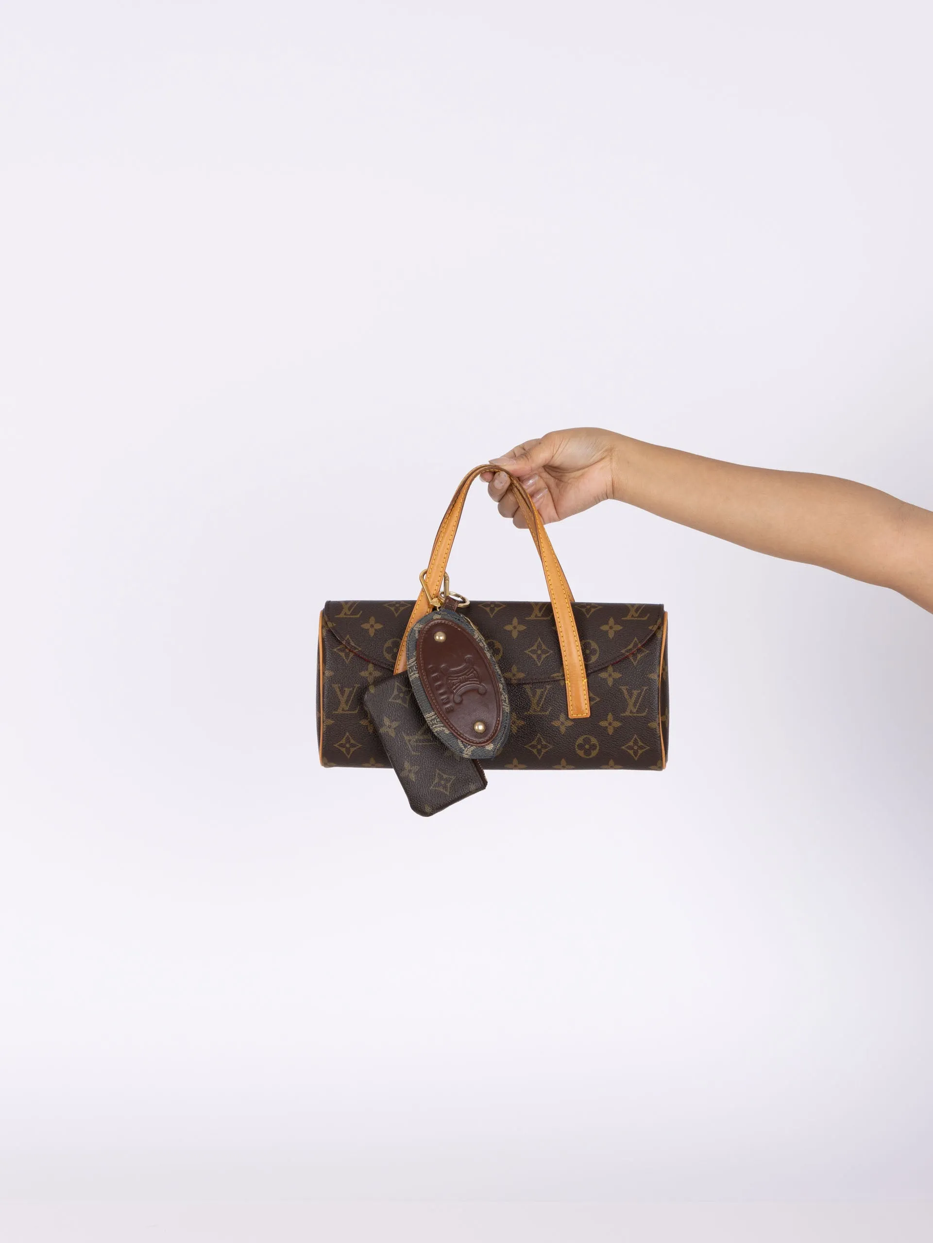 Celine Triomphe Denim Key Pouch