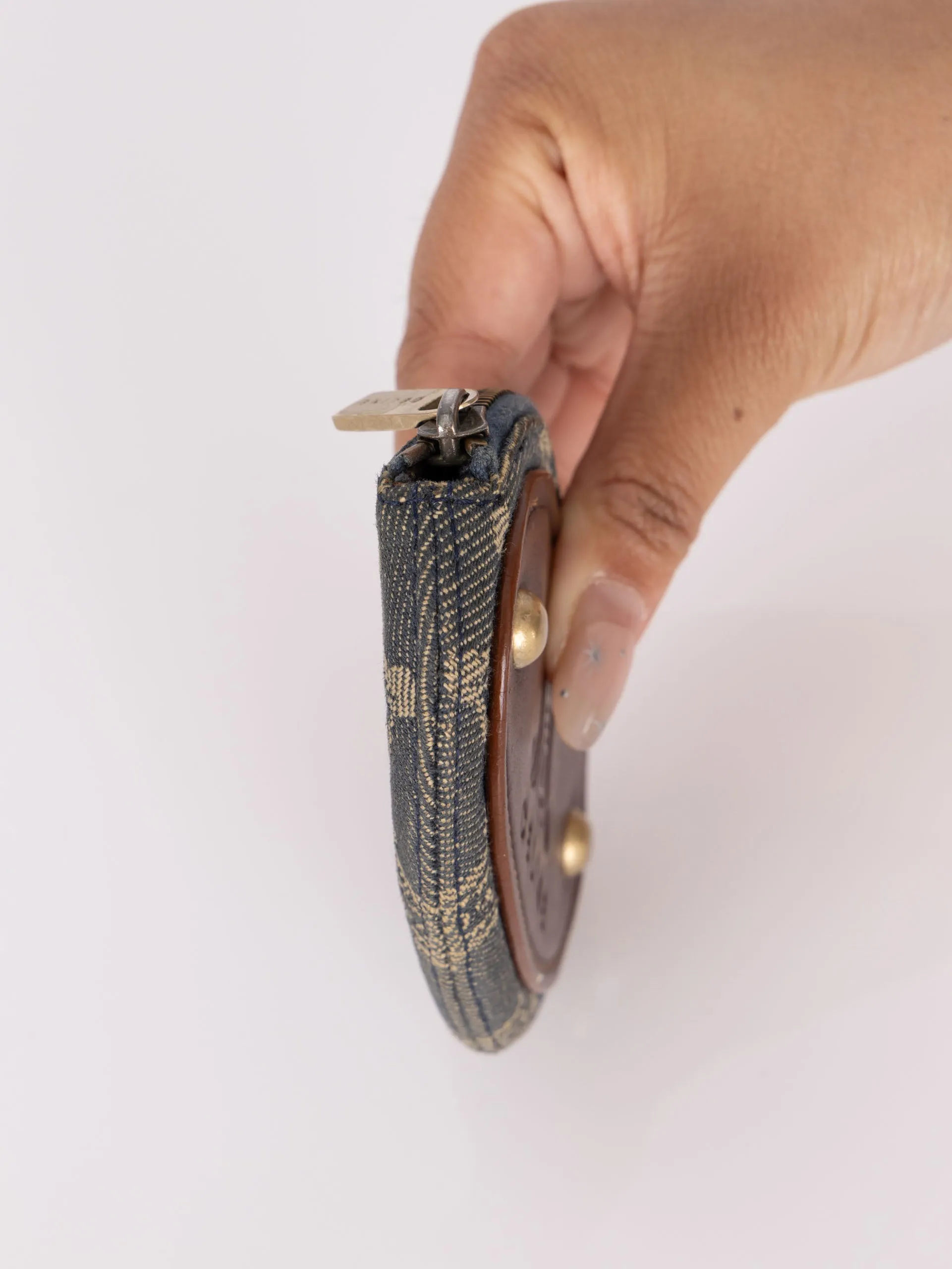 Celine Triomphe Denim Key Pouch