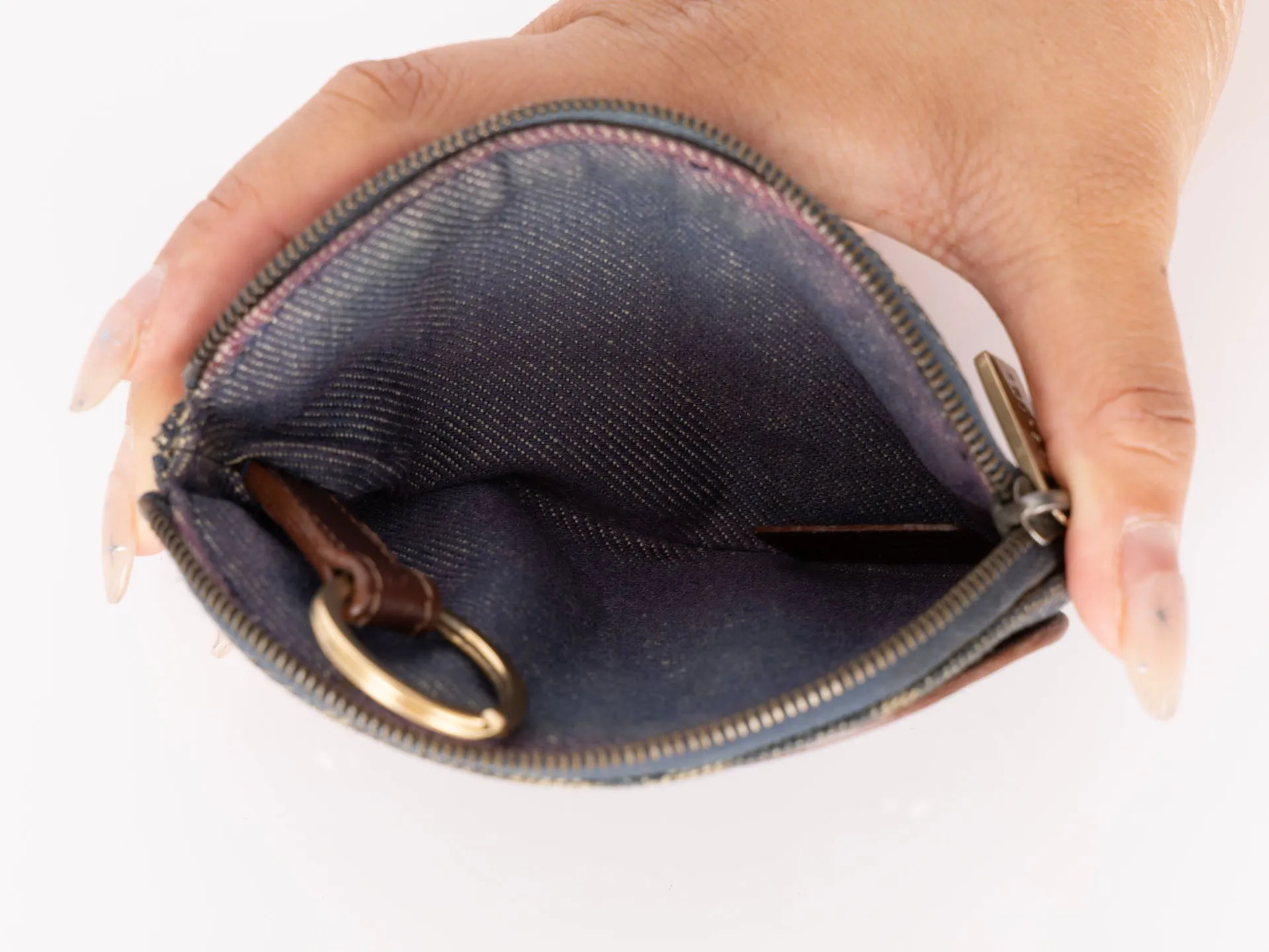 Celine Triomphe Denim Key Pouch