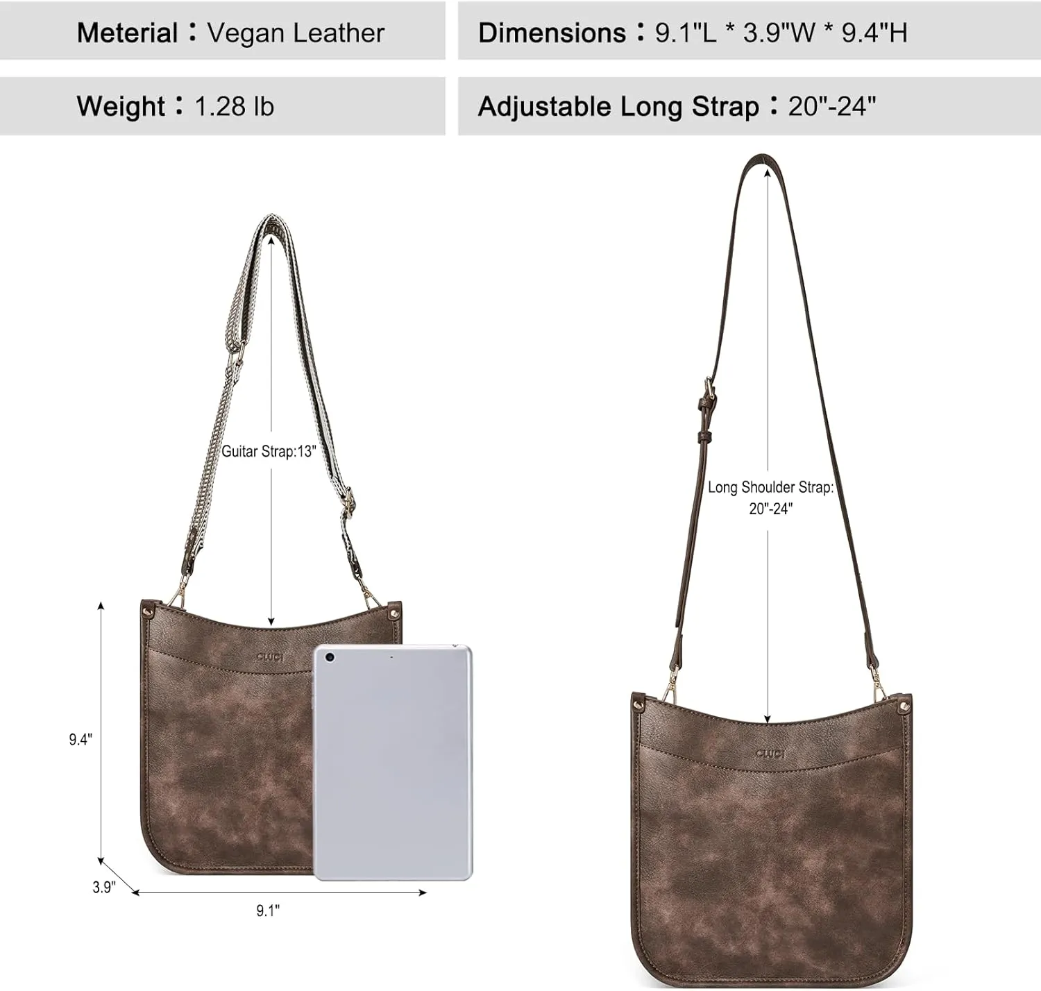 CLUCI Crossbody Bags For Women Trendy Fashion Shoulder Bag Vegan Leather Purse For Ladies with Adjustable Strap