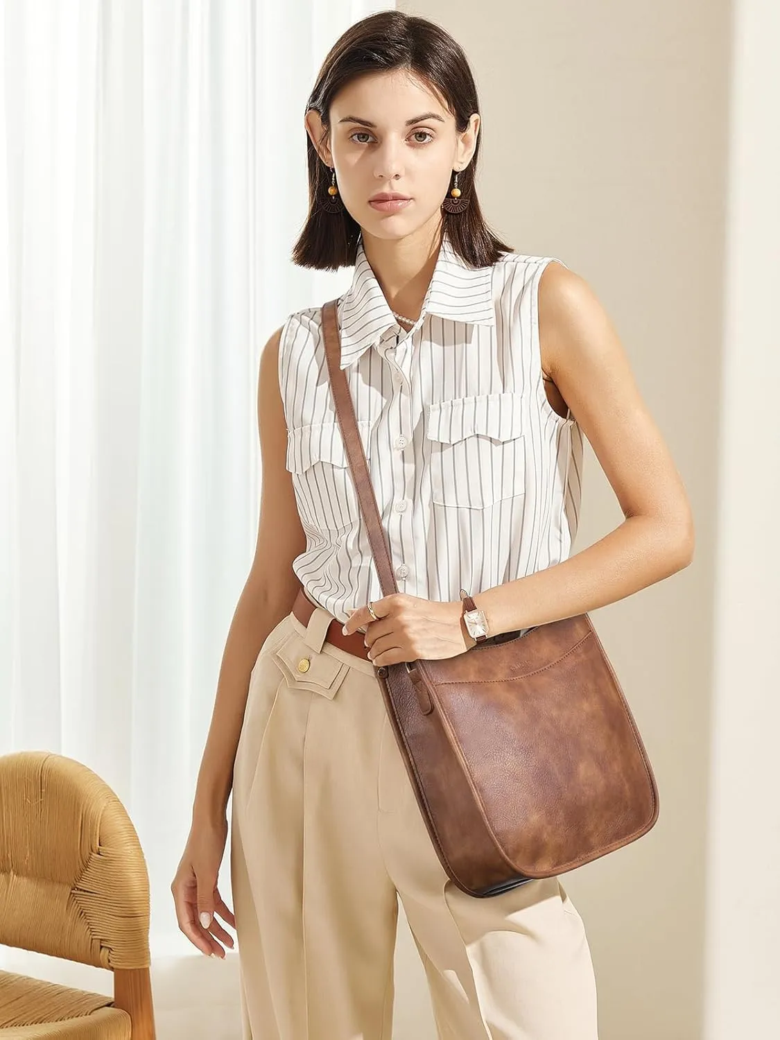 CLUCI Crossbody Bags For Women Trendy Fashion Shoulder Bag Vegan Leather Purse For Ladies with Adjustable Strap