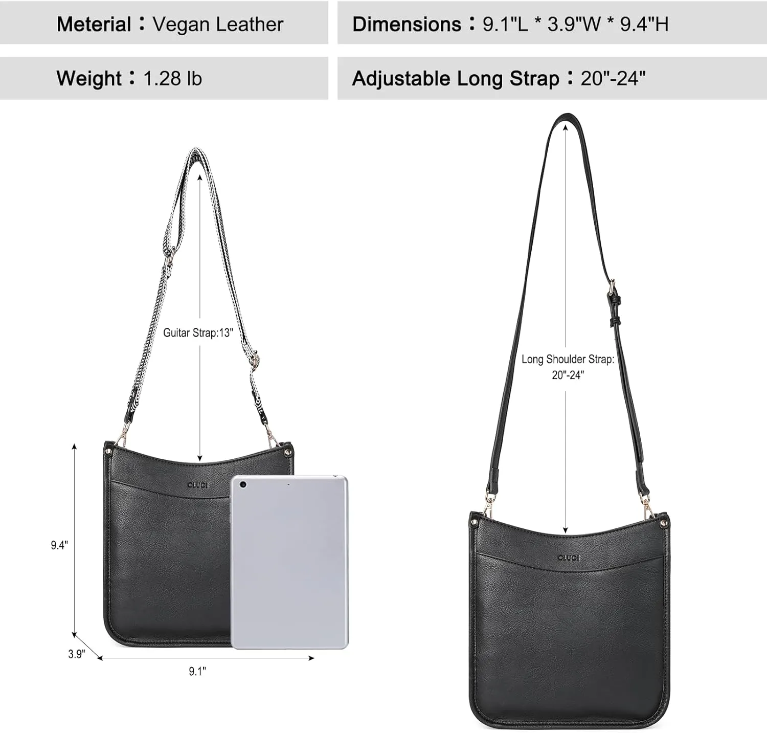 CLUCI Crossbody Bags For Women Trendy Fashion Shoulder Bag Vegan Leather Purse For Ladies with Adjustable Strap