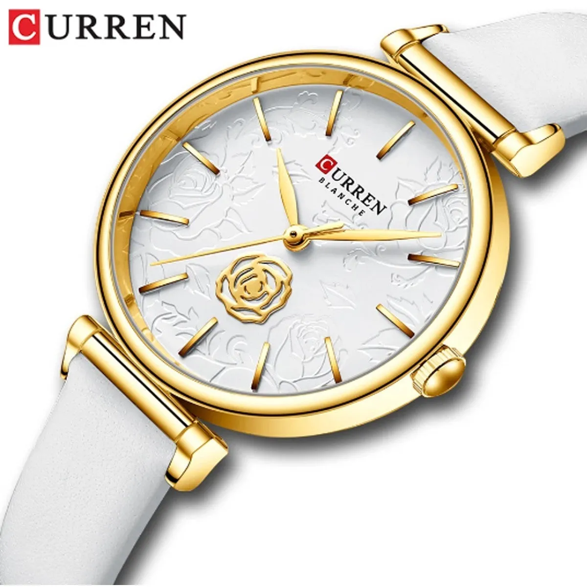 CURREN Original Brand Leather Strap Wrist Watches For Women With Brand (Box & Bag)-9078
