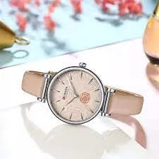 CURREN Original Brand Leather Strap Wrist Watches For Women With Brand (Box & Bag)-9078