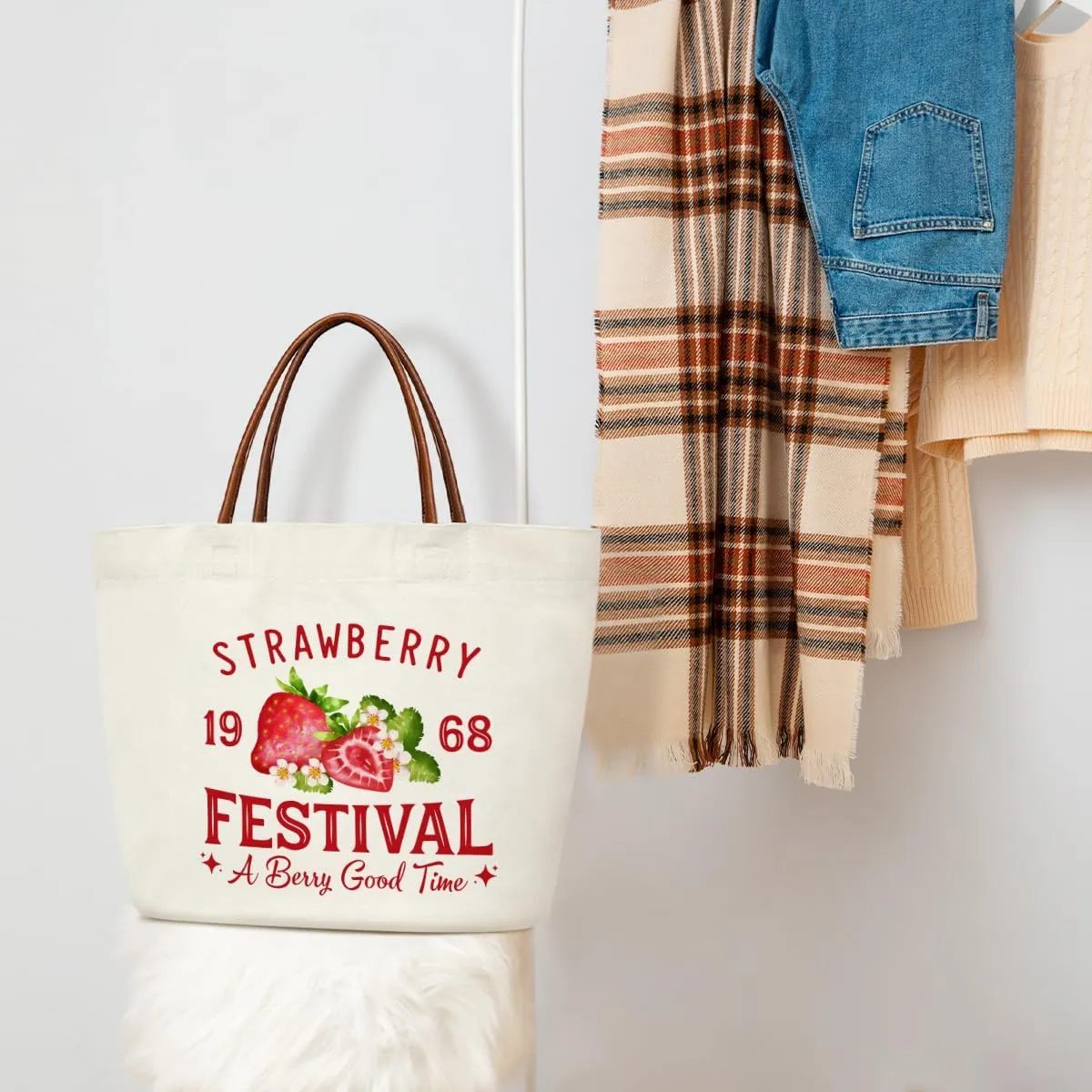 Funny Canvas Tote Bag Aesthetic Bag for Women Reusable Grocery Shopping Bag With Handles Cute Tote Bag