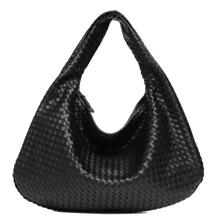 Handmade Casual Women's Patchwork Zipper Leather Handbag With Big Capacity
