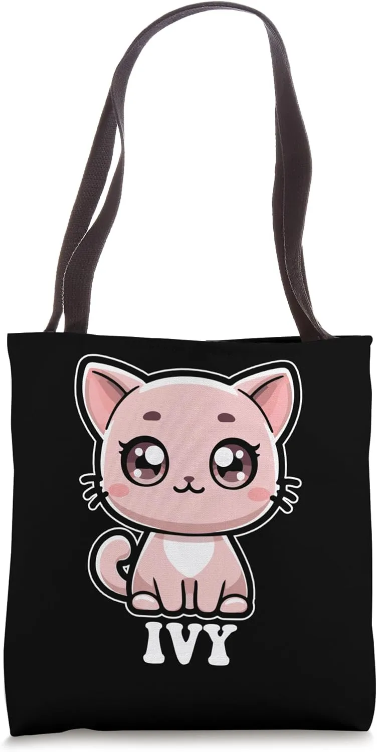Ivy Cute Cat Kitten Design for Girls Name Ivy Tote Bag
