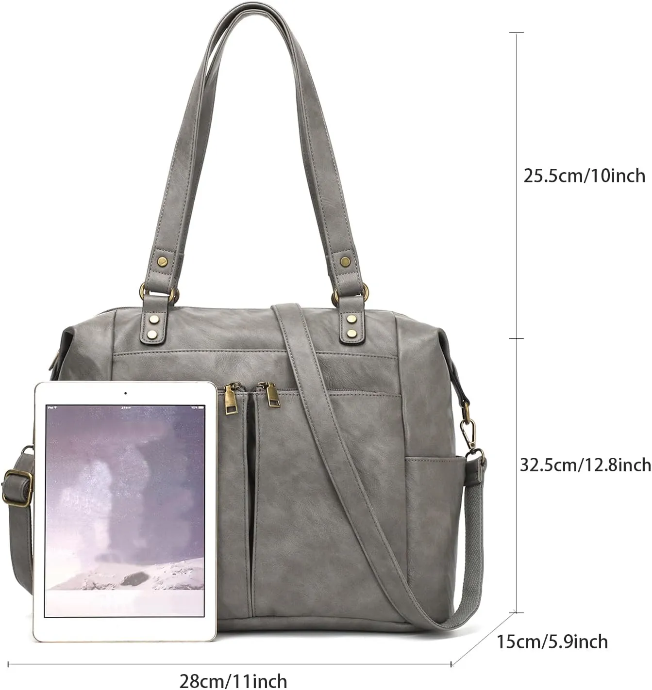 KouLi Buir Purses for Women, PU Leather Handbag Multiple Pockets Shoulder Bag Designer Hobo Bucket Roomy Crossbody Tote Bag