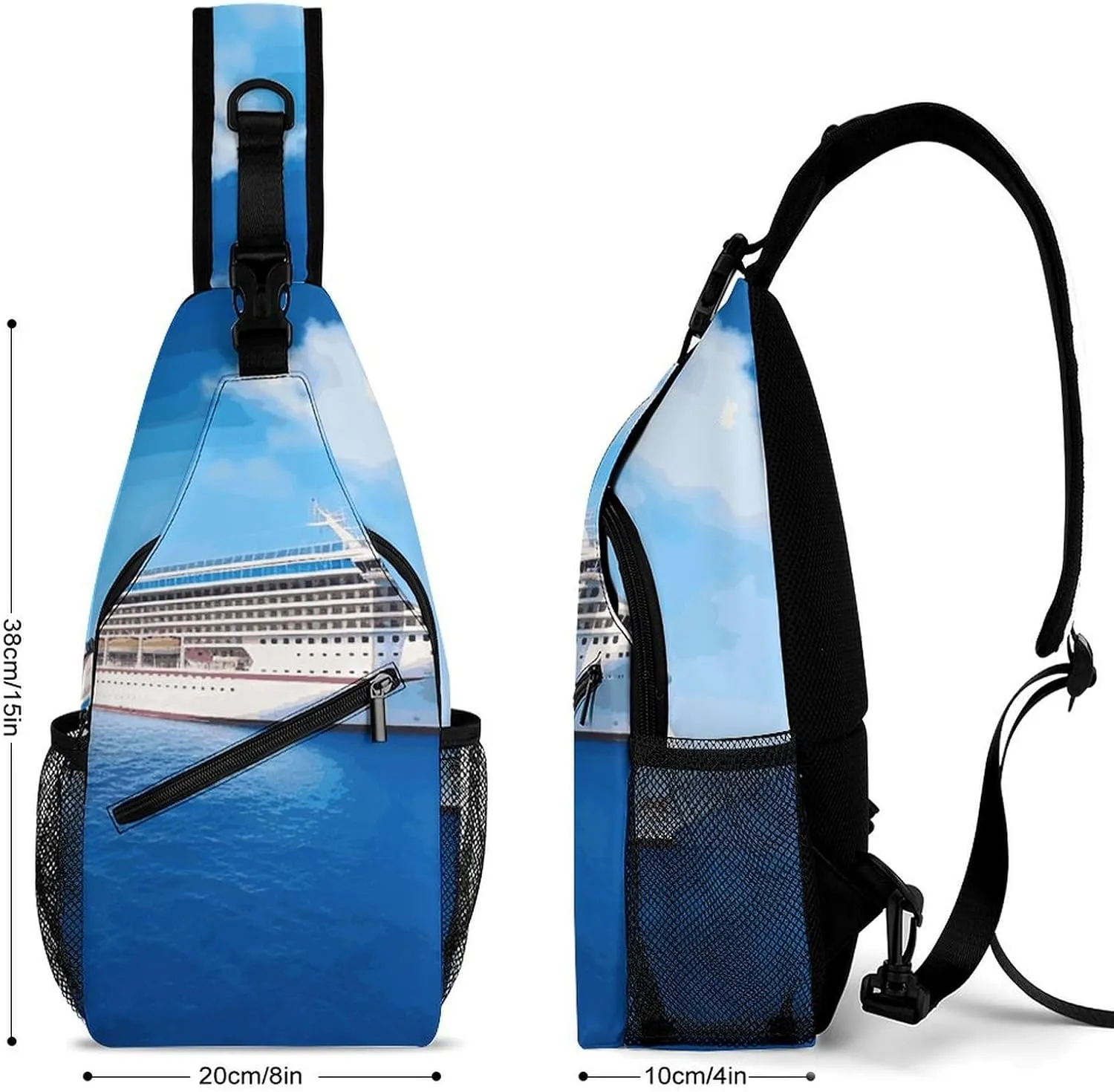 Lightweight Chest Bag Crossbody Bag Cruise Ship Sling Backpack for Women Men Sports Travel