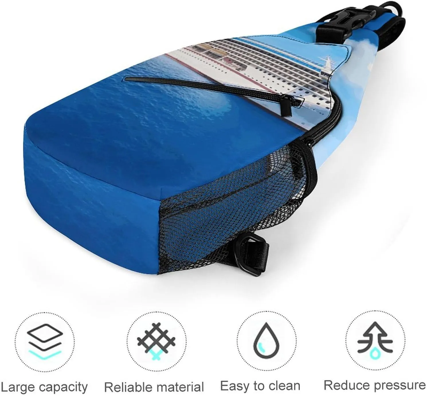 Lightweight Chest Bag Crossbody Bag Cruise Ship Sling Backpack for Women Men Sports Travel