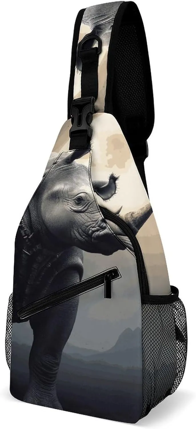 Lightweight Chest Bag Crossbody Bag Rhino Sling Backpack for Women Men Sports Travel