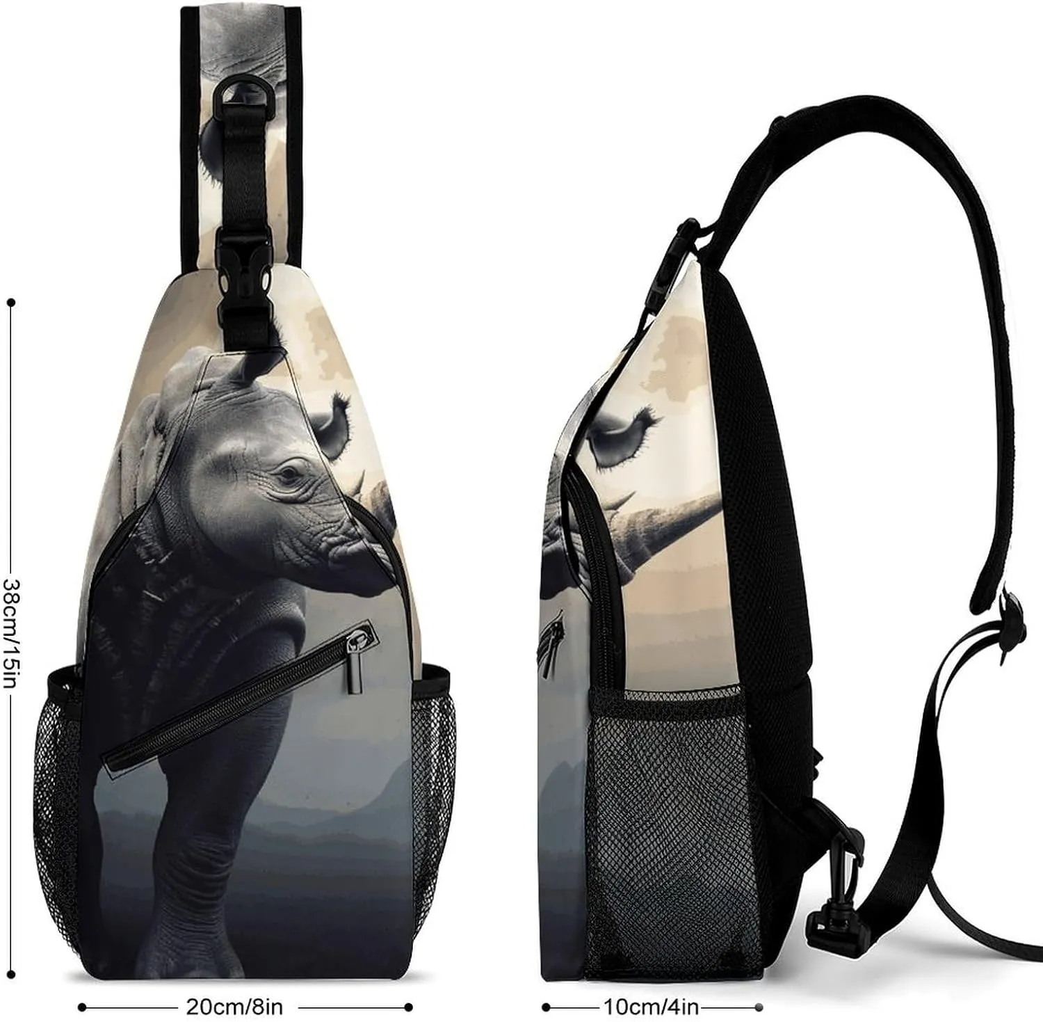Lightweight Chest Bag Crossbody Bag Rhino Sling Backpack for Women Men Sports Travel