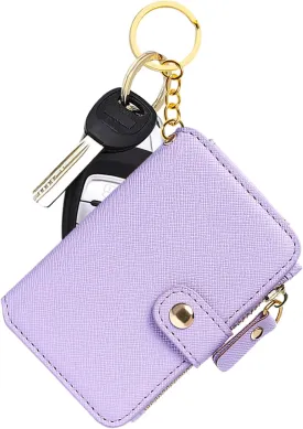 M-Plateau Card Cases, Leather Card & ID Cases, Practical Small Wallet for Women & Man with Credit Card Holder for Travelling (Lavender)