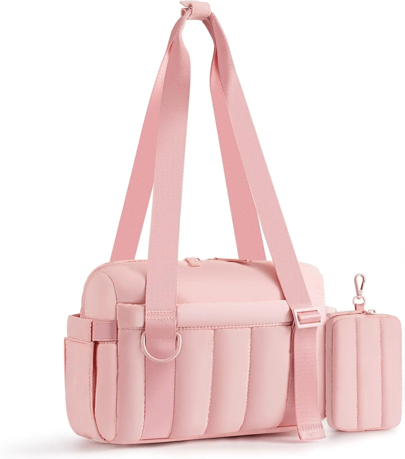 Mini Gym Bag for Women Girls Small Gym Bag with Wet Compartment and Coin Wallet, Puffer Mini Duffle Bags for Workout, Travel, Sport