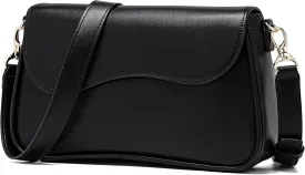 molshine Women's Crossbody Bag, PU Leather Square Flapover Shoulder Bags, Stylish Flip Cover Mailman Bag Tote Purses Satchel