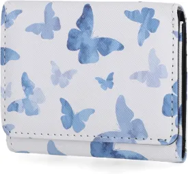 Mundi Anna Indexer Small Wallet for Women, Slim Credit Card Holder with Zipper Coin Pocket, Bifold Compact Womens Wallet with ID Window in Butterfly