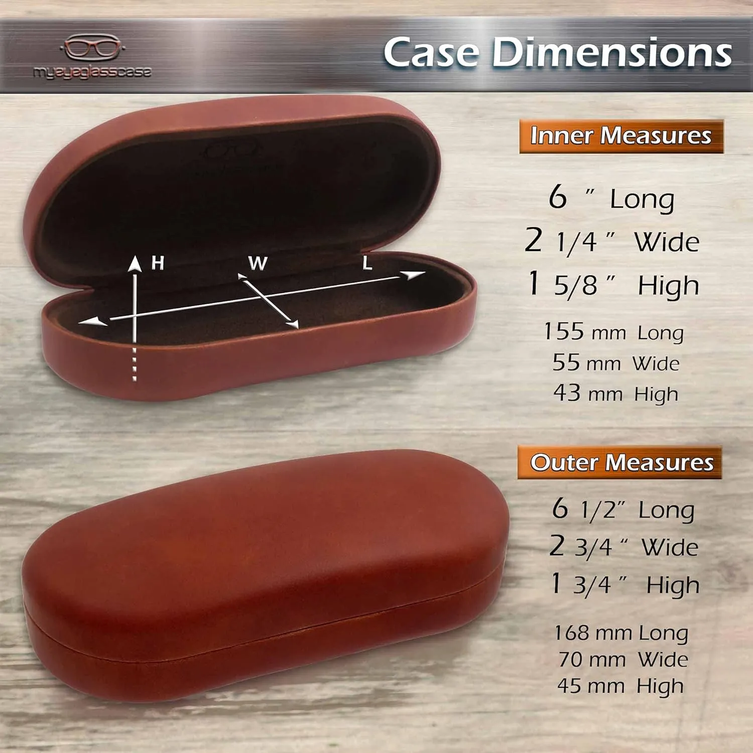 MyEyeglassCase - Large Sunglasses Case - Hard Glasses Case Holder w/Pouch & Cloth - Eyeglass Case Aviator Frames Men & Women