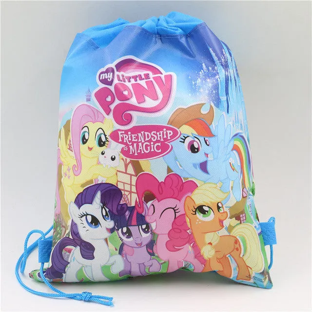 Pokemon Go Decoration Birthday Party Soy Luna Non-Woven Fabric Drawstring Minnie\Mickey Gift Bags Pikachu\Ninja Turtle Supplies