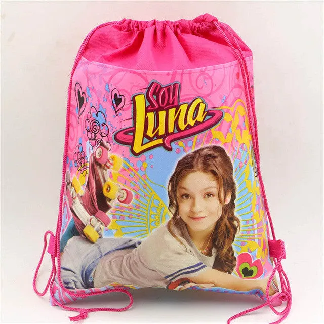 Pokemon Go Decoration Birthday Party Soy Luna Non-Woven Fabric Drawstring Minnie\Mickey Gift Bags Pikachu\Ninja Turtle Supplies