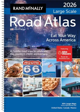 Rand McNally Road Atlas Large Scale 2026: United States, Canada, Mexico (Rand McNally Large Scale Road Atlas USA) Spiral-bound – April 14, 2025