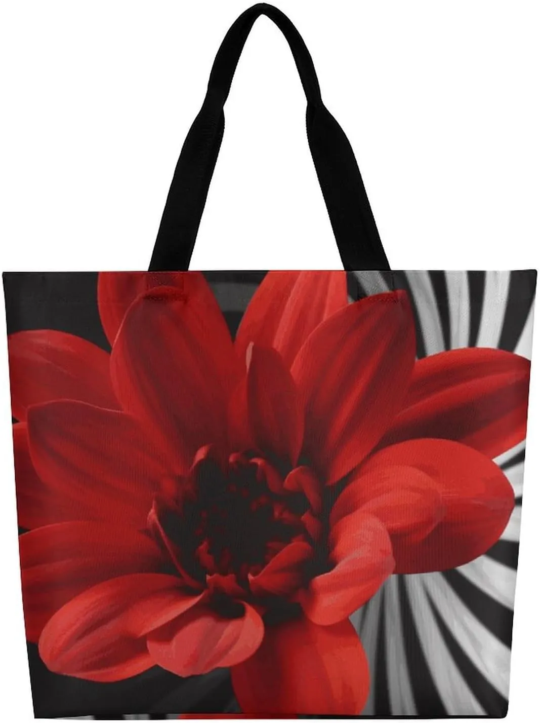 Reusable Grocery Bags Tote Bag Fig Art Pattern Shopping Bags Heavy Duty Washable