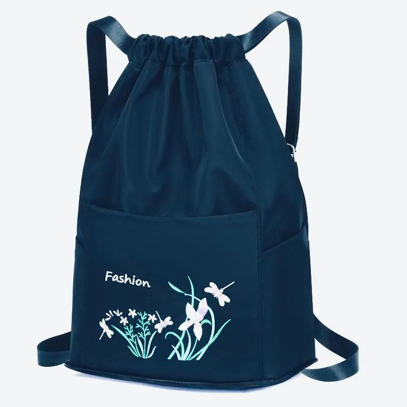 Travel Drawstring Bag (Navy Blue)