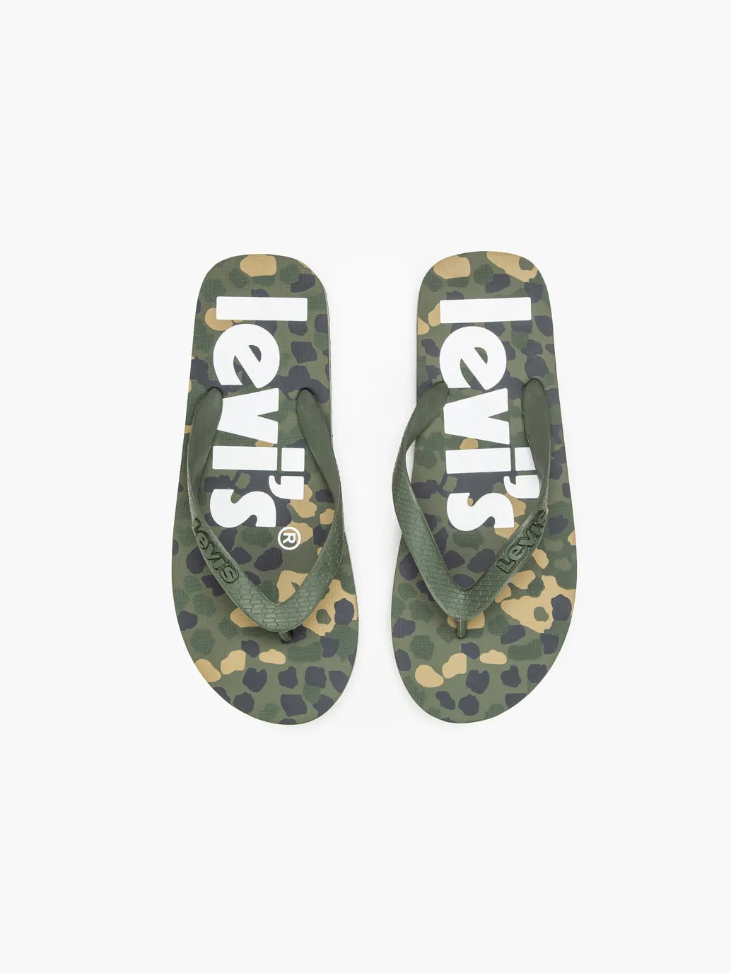 Unisex Green Brand Logo Flip Flops