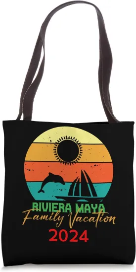 Vintage Retro Riviera Maya Family Vacation 2024 Vintage Tote Bag