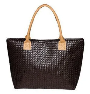 Women PU Leather Handbag,Tote Shoulder Bags, large capacity PU weave bags ,fashion design