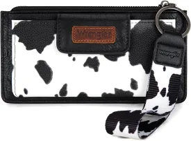 X Wrangler Cow Print Wallet for Women Ladies Female Card Cases & Money Organizers Wristlet with Wallet Large Clutch with Coin Purse Smooth Zipper and Rfid Lining